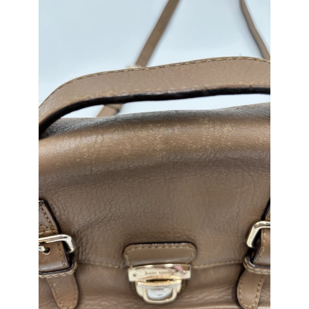 Kate Spade Lola Avenue Lia Brown Leather Satchel Crossbody Buckle Bag - Picture 3 of 13
